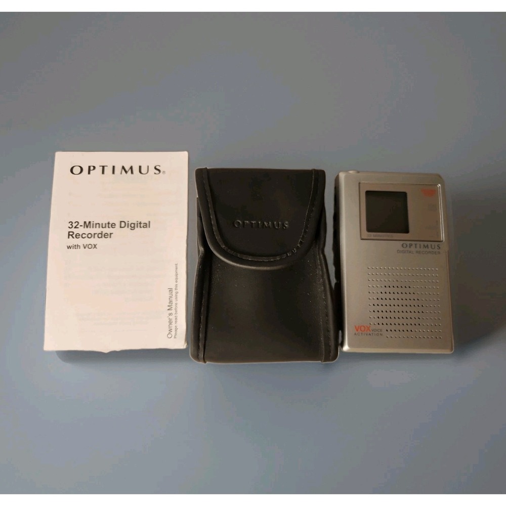 Vintage Mini Optimus Digital Recorder DR-32 14-1171 - Works Case & Manual VOX
